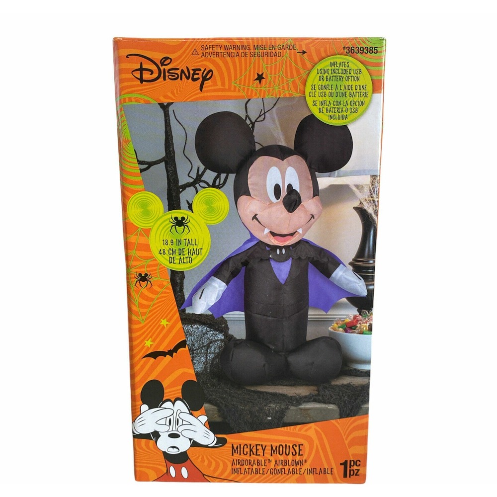 Disney 18‎ inch Gemmy Inflatable Airdorable Mickey Mouse Vampire 228046